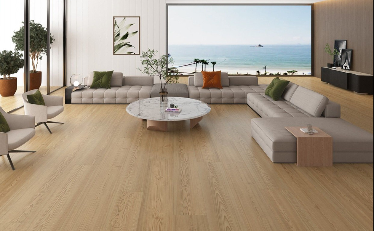 Gaia LVT flooring in woodlook in livingroom