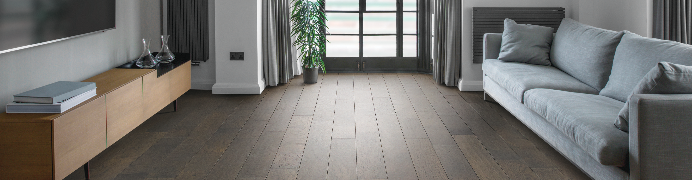 Hardwood flooring in living room