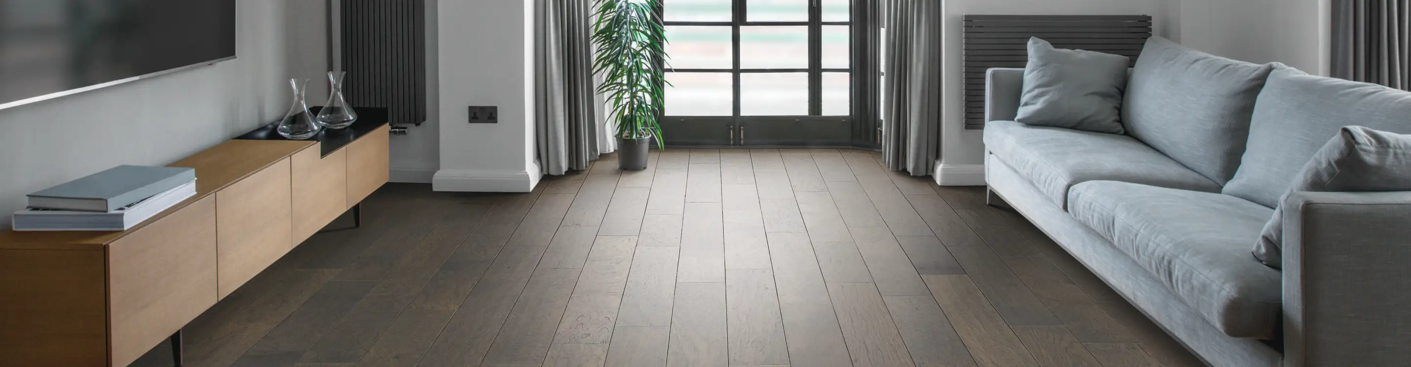 Hardwood flooring in living room